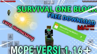 CARA MEMASANG MAP/WORLD ONE BLOCK MCPE+FREE DOWNLOAD || WORK 100% screenshot 5