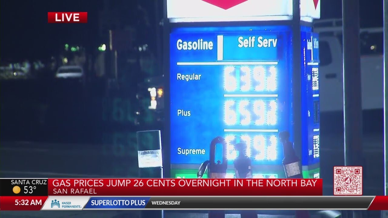 Gas prices jump 26 cents overnight in the North Bay - YouTube