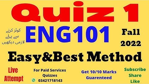 eng101 quiz 1 solution fall 2022 eng101 quiz no 1 fall 2022 eng101 quiz 1 solution 2022 eng101 quiz1
