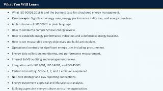 A sneak peek at the overview for my comprehensive ISO 50001 Energy Management course coming soon.
