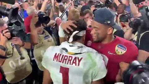 Kyler Murray, Tua Tagovailoa hug after 2018 Orange Bowl