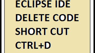 ECLIPSE SHORTCUT DELETE CTRL D   DEMO Net Worth