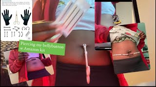 PIERCING MY BELLY BUTTON!!( amazon kit)