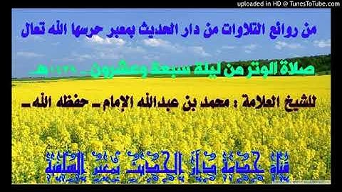 تلاوة لصلاتي الشفع والوتر مع الدعاء - الليلة 27 رمضان 1439 - للشيخ : محمد الإمام .
