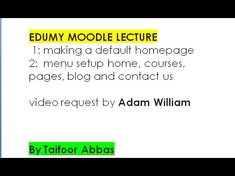 EDUMY MOODLE LECTURE Home page Modify, Menu Links