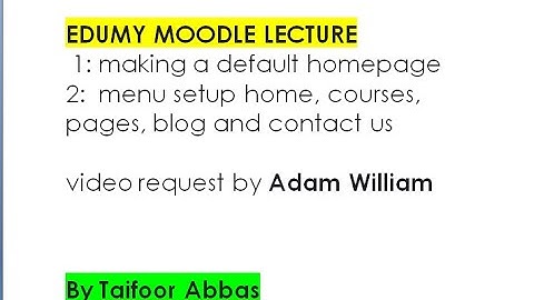 EDUMY MOODLE LECTURE Home page Modify, Menu Links