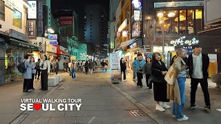 서울 중구 인사동과 익선동 그리고 종로 3가로 이어지는 토요일 저녁 도심풍경, Seoul, South Korea, Travel, 4K