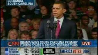 Barack Obama's Victory Speech pt.1 - S.C. Primary 1/26/08