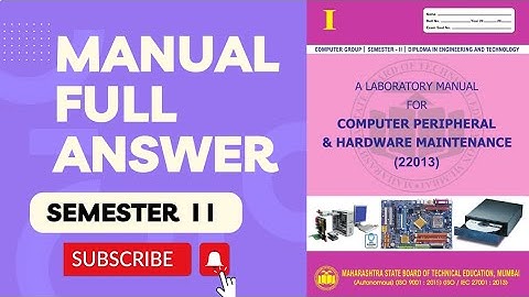 COMPUTER PERIPHERAL & HARDWARE MAINTENANCE (22013)#msbte #manual