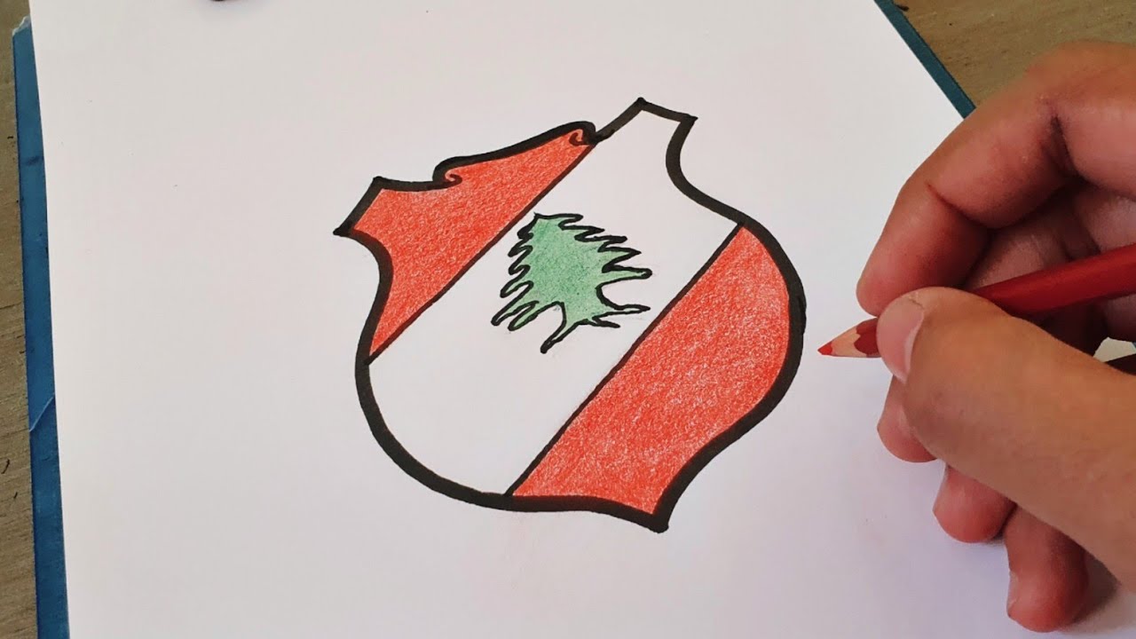 طريقة رسم علم لبنان How To Draw The Flag Of Lebanon Youtube