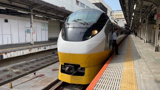 【臨時特急ときわ43号】E657系K2編成(フレッシュひたちリバイバル黄色)が臨時特急ときわ43号勝田行きとして上野駅17番線を発車するシーン 2025年5月5日9時10分撮影