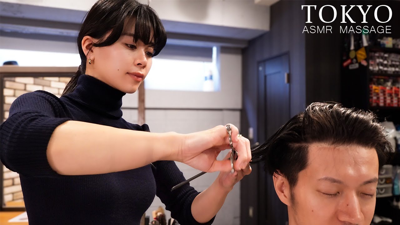ASMR Она талантливый парикмахер, и я получила расслабляющую стрижку и массаж!
