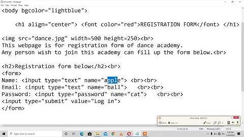 to create a login page using notepad  html code part 3