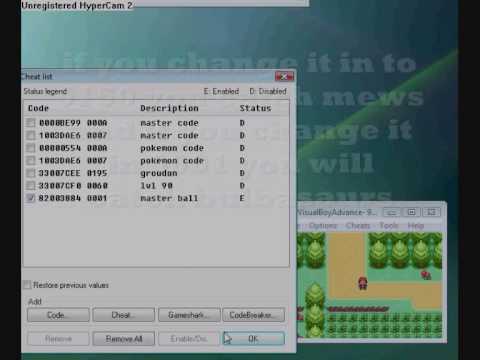 Pokemon cheats for Green and Fire - YouTube