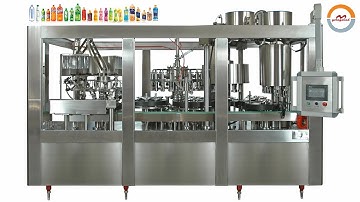 Automatic liquid plastic bottle washing filling capping machine & labeling wrapping line