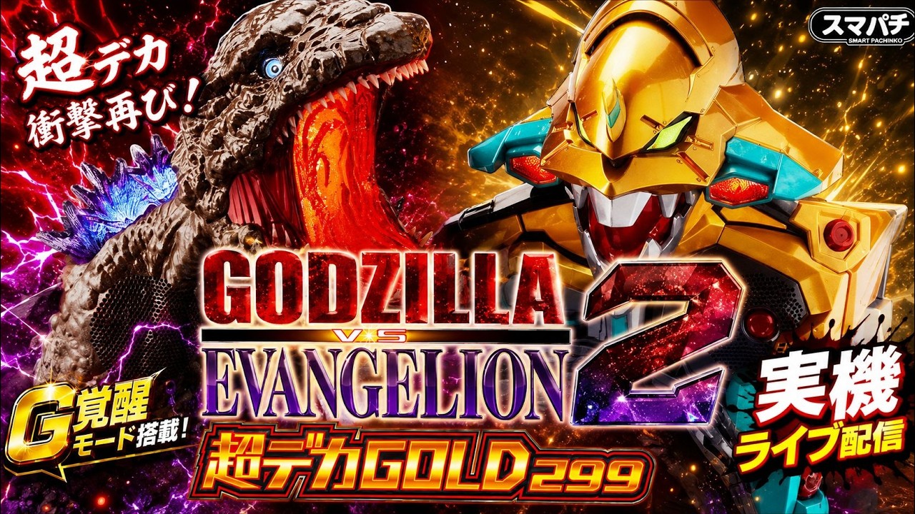 実機ライブ】eゴジラ対エヴァンゲリオン2 超デカゴールド｜G覚醒を