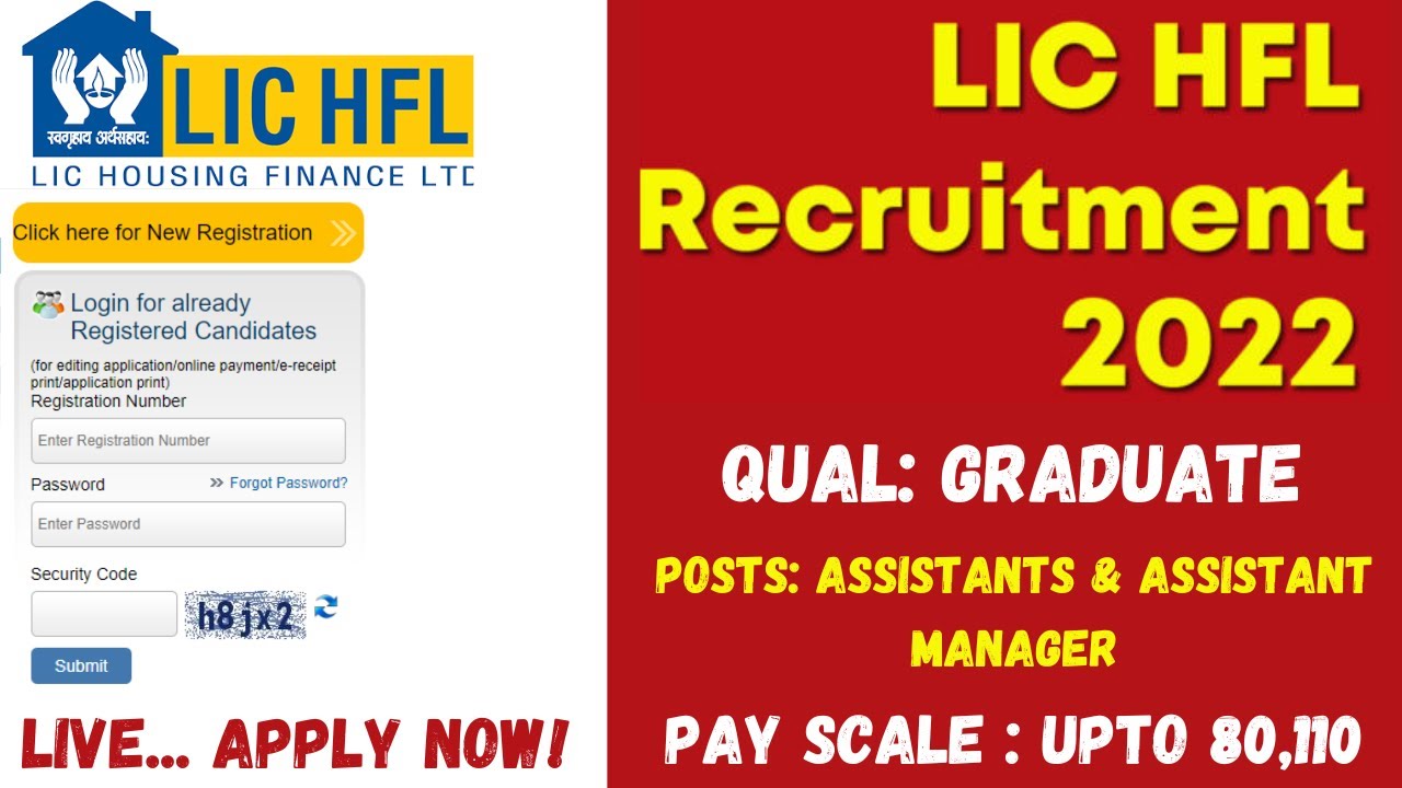 LIC HFL Recruitment 2022 | Apply For Assistants And Assistant Manager Posts In LIC | Apply Now