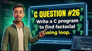 C Programming Question #26 | Factorial Program in C Using Loop