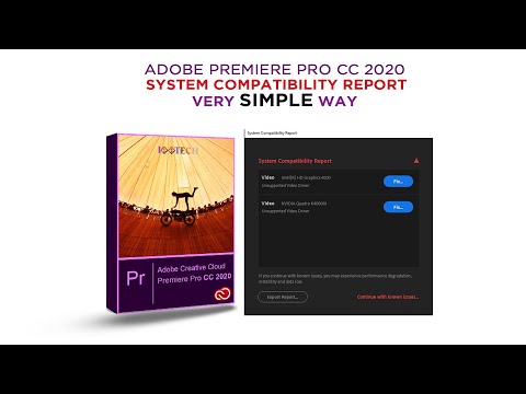Adobe premiere Pro CC2020, system Compatibility Report.