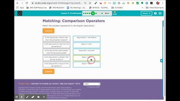 U3Lesson 11 Conditionals Bubble 5 - Matching Comparison Operators