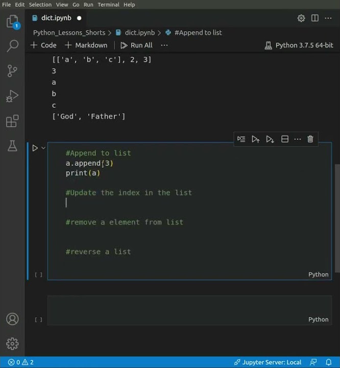 Playing with Python Lists Part-I. #shorts - YouTube