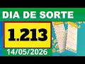 Resultado do DIA DE SORTE Concurso 1 213, Sorteio dia 14/05/2026