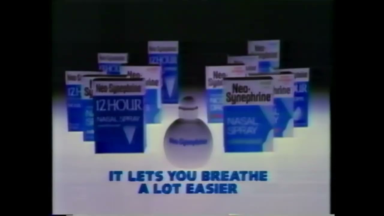 Neo-Synephrine Nasal Spray 1987 TV Commercial "It Lets You Breathe A Lot Easier"