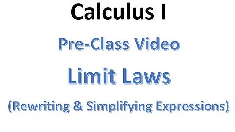 MAT220 PreClass Video Algebraic Manipulations for Limits Limit Laws