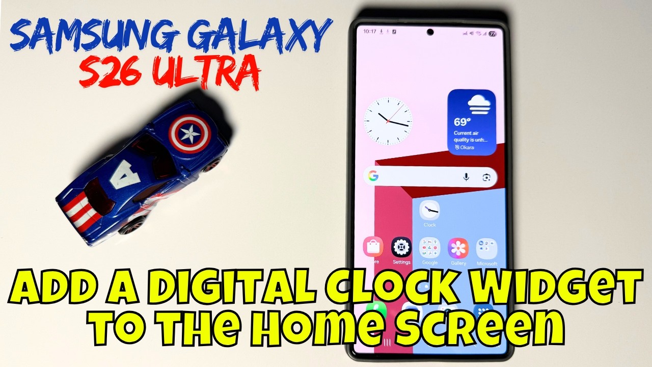 How to Add a Digital Clock Widget to the Home Screen On Samsung Galaxy ...