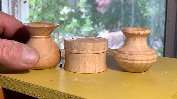 Richard Raffan turns three 50mm cubes of claret ash.