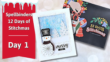 Stitched Snowman | Day 1 of Spellbinders 12 Days of Stitchmas Advent Calendar 2024 #spellbinders