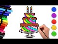 Chiki Arte - Aprende a dibujar | Dibujo de PASTEL DE CUMPLEAÑOS | Cómo dibujar pastel de cumpleaños