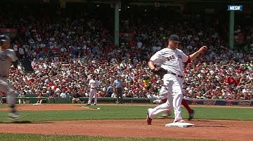 TB@BOS: Holt shows his range to handle grounder