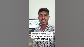 BPEd Course / Session 2024 / CCS University Meerut/ 20 August/ Last Date