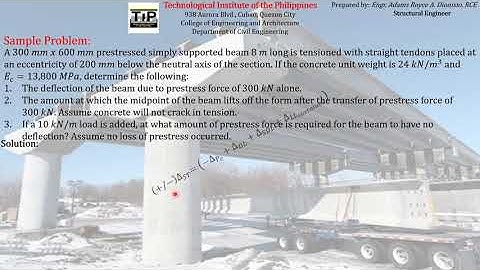 6 Part 4 Deflection of Prestressed Concrete Beam Sample Problem 1