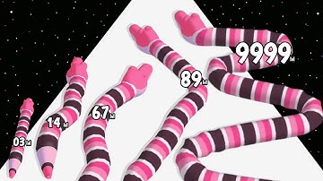 Snake Rush 3D - Level Up Snake Max Level Gameplay (Snake Run)