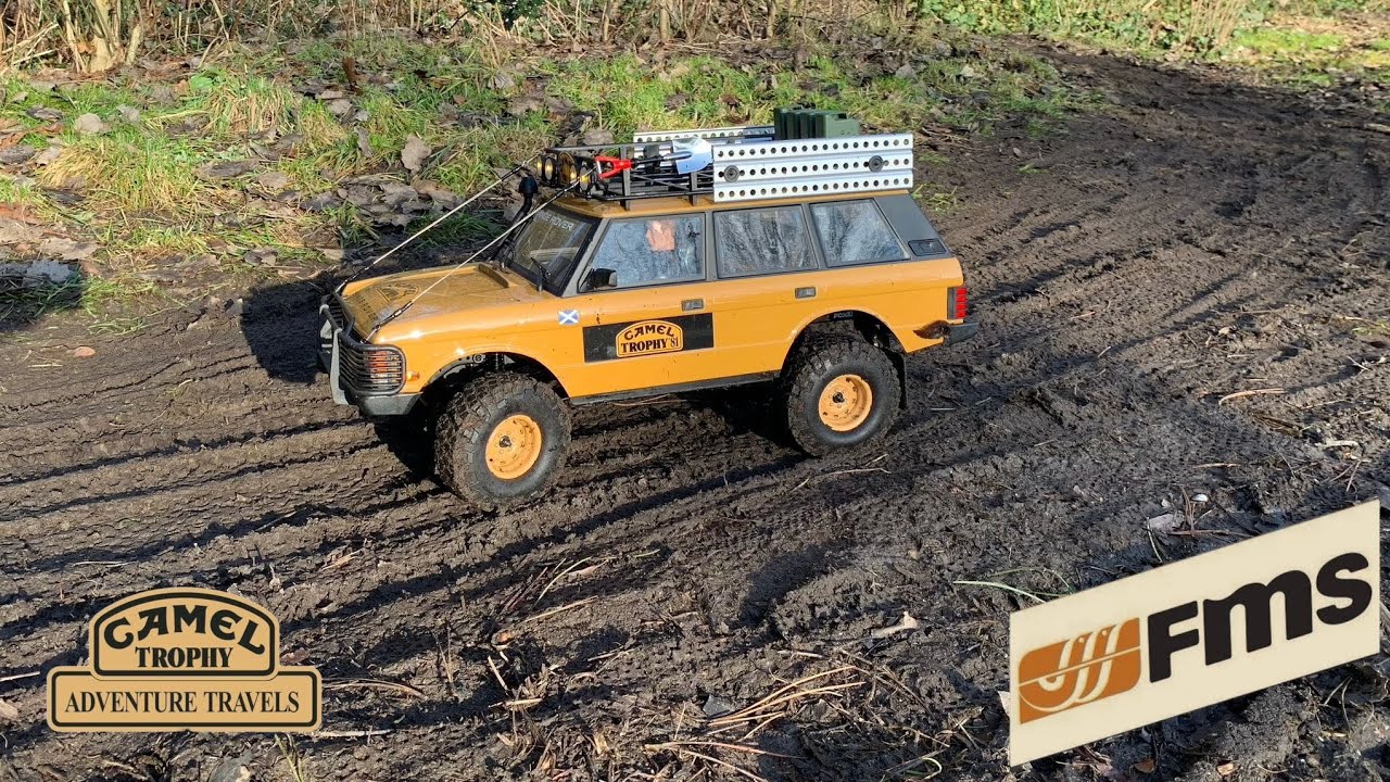 FMS Fcx10 a little look behind the scenes and stunts!