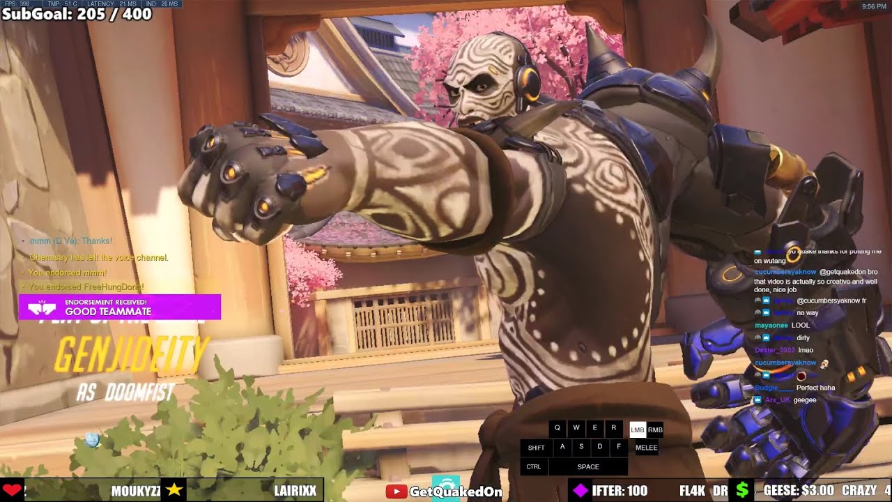 POTG! GetQuakedOn Doomfist God Overwatch Gameplay Season 32 Top 500