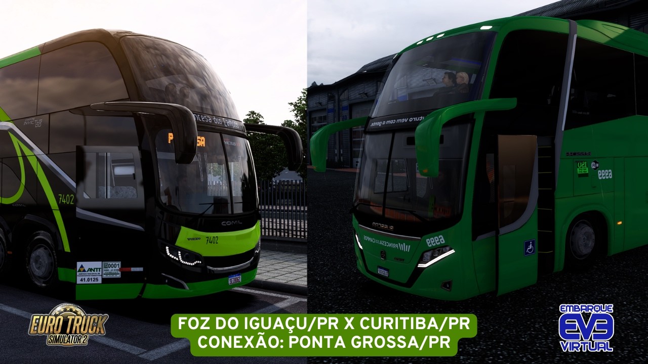 ETS 2 MODBUS | Expresso Princesa dos Campos | Foz do Iguaçu → Curitiba + Conexão em 4K | MAPA EAA