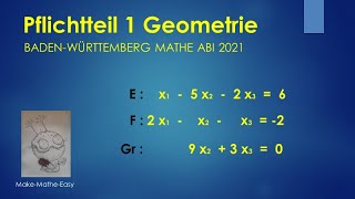 Mathe Abi BaWü 2021 Pflichtteil 1 Geometrie