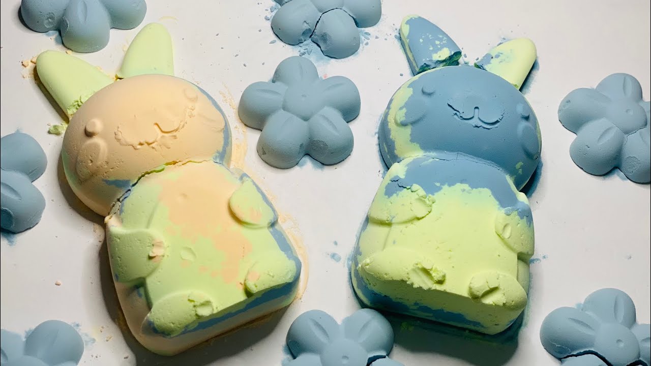 ASMR baking soda crush 🐰 Spring Bunnies 🐰 oddly satisfying