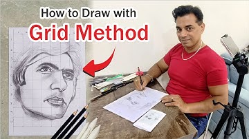 How to draw perfect character art with grid method | beginner friendly | pencil shading guide ✏️✏️