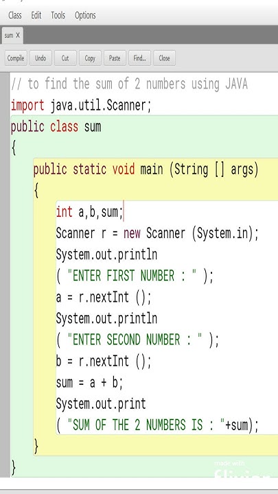 ADD 2 NUMBERS IN JAVA ( WITH USER INPUT ) | SUM OF 2 NUMBERS IN JAVA ...