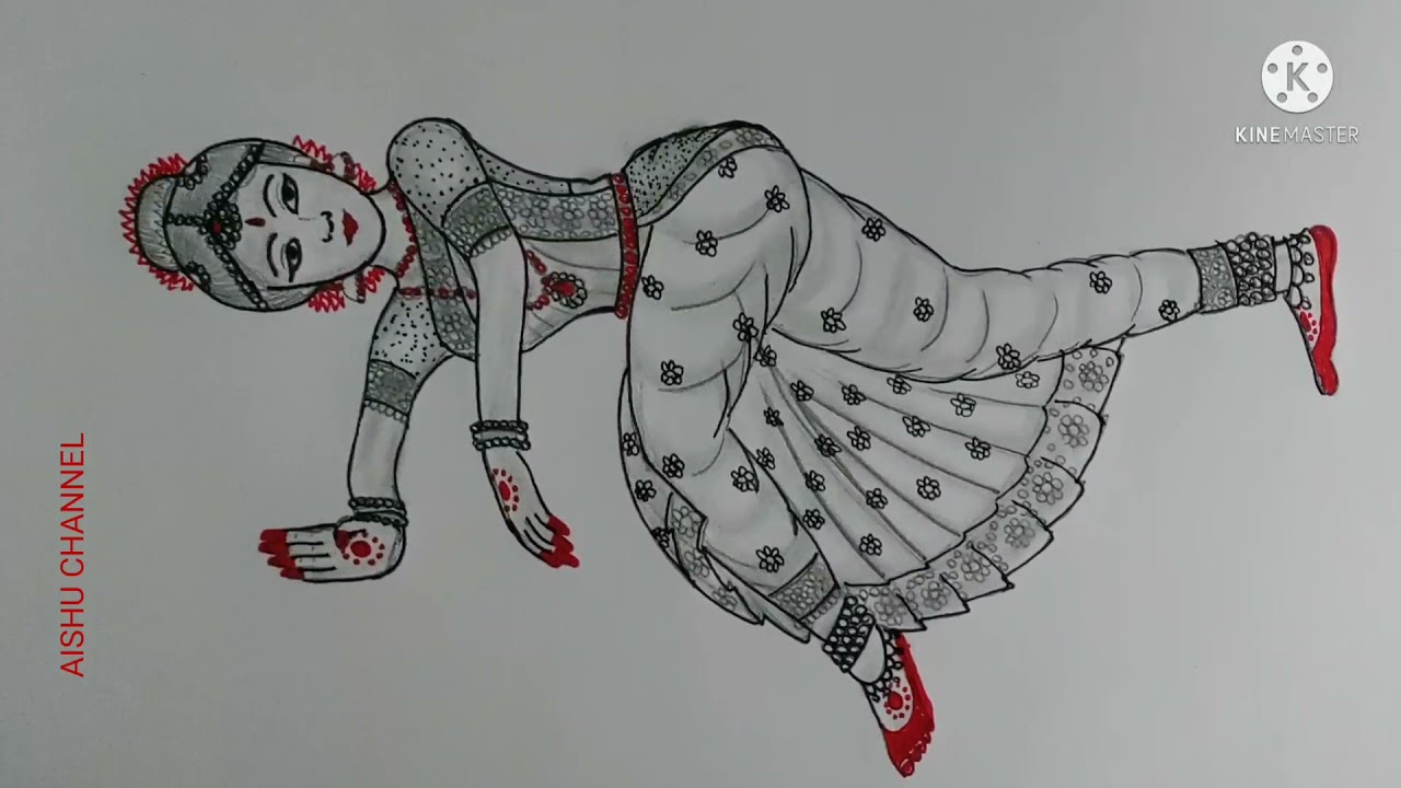 Bharatnatyam Drawing by Tavish Sharma | Saatchi Art