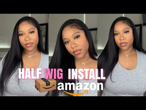 NO STYLIST NO PROBLEM 💁🏽‍♀️ QUICK HALF WIG INSTALL IN 10 MINUTES 😍 | ISEE HAIR ON AMAZON