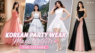 Modest korean fancy maxis❤️||MAXI DESIGNING ideas||teenage maxi outfits screenshot 4