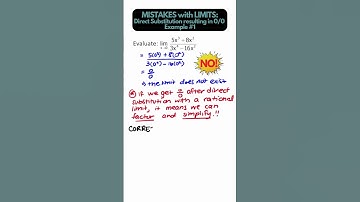 Common Mistakes with Limits - Limits Resulting in 0/0 with Direct Substitution (Example 1)