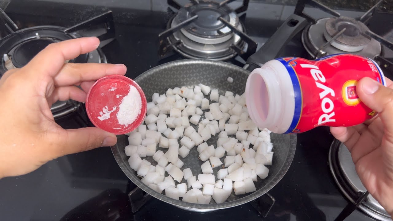 Como fazer coquinho caramelizado com pó Royal e fica sequinho como vc nunca viu