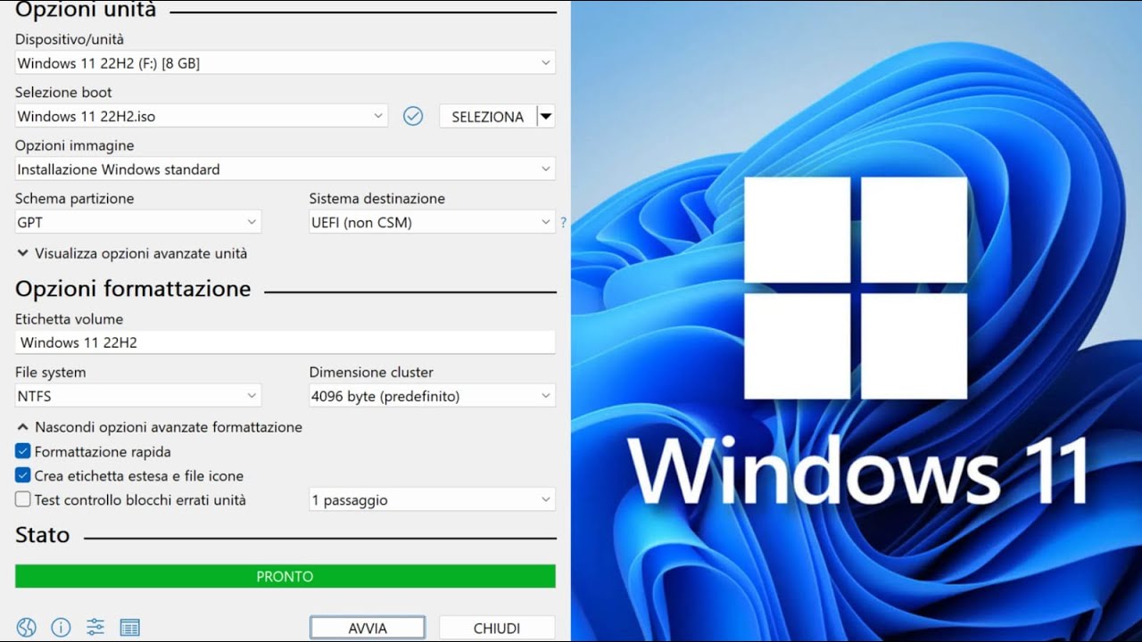 Come Installare Windows 11 Masterizzazione Con Rufus Youtube