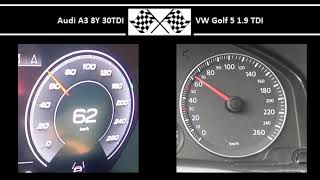 Audi A3 8Y 30Tdi Vs. Vw F 5 1.9 Tdi - Acceleration 0-100Kmh